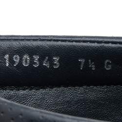 Gucci Dark Grey Leather Web Detail Slip On Loafers Size 41.5