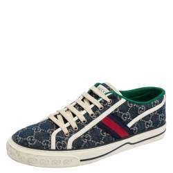 Gucci Blue Denim GG Web  Ace Sneakers Size 44