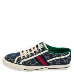 Gucci Blue Denim GG Web  Ace Sneakers Size 44