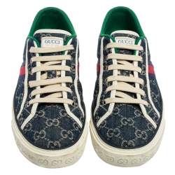 Gucci Blue Denim GG Web  Ace Sneakers Size 44