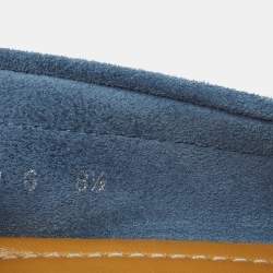 مملوكة مسبقًا Gucci Blue Suede Slip On Driving Loafers Size 42.5