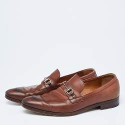 Gucci Brown Ombre Leather Horsebit Loafers Size 44