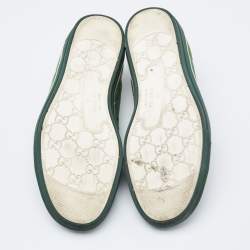 Gucci Green Suede and GG Canvas Low-Top Sneakers Size 41.5