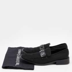 Pre Owned حذاء لوفرز غوتشي سليب أون كانفاس أسود مقاس 37.5