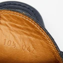 Gucci Navy Blue Microguccissima Leather GG Slip On Loafers Size 44.5