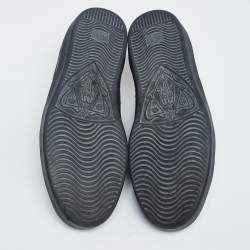 Gucci Black Leather And Python Embossed  Ace Sneakers Size 43.5