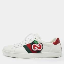 Gucci White Leather Web Ace  Low Top  Sneakers Size 42