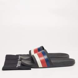 مملوكة مسبقًا صندل سلايد غوتشي فلات مطاط بنمط ويب متعدد الألوان مقاس 43