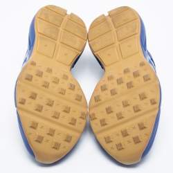 Pre Owned Gucci Blue Leather NY Yankees Rhyton Low Top Sneaker Size 41.5