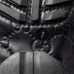 مملوكة مسبقًا Gucci Black Guccissima Leather Interlocking G Penny Loafers Size 41