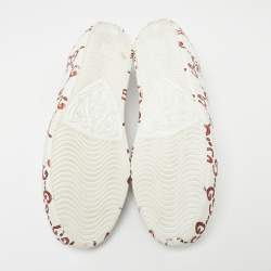 Gucci White/Red Leather Ghost GG Ace Low-Top Sneakers Size 41