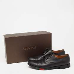 Gucci Black Leather Lace Up Derby Size  42