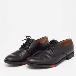 Gucci Black Leather Lace Up Derby Size  42