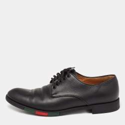 Gucci Black Leather Lace Up Derby Size  42