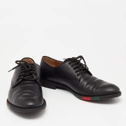 Gucci Black Leather Lace Up Derby Size  42