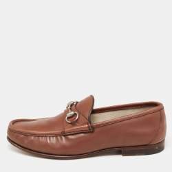 Gucci Brown Leather  Horsebit Loafers Size 41.5