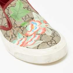 مملوكة مسبقًا Gucci Multicolor GG Supreme Blooms Printed Canvas Slip On Sneakers Size 40
