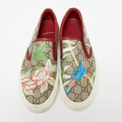 مملوكة مسبقًا Gucci Multicolor GG Supreme Blooms Printed Canvas Slip On Sneakers Size 40