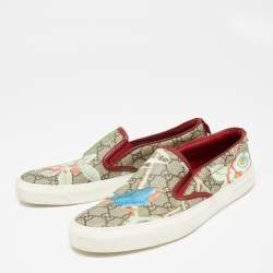 مملوكة مسبقًا Gucci Multicolor GG Supreme Blooms Printed Canvas Slip On Sneakers Size 40
