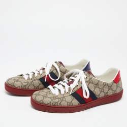 Pre Owned حذاء رياضي غوتشي أيس كانفاس سوبريم جي جي متعدد الألوان عنق منخفض شريط ويب