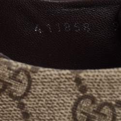 Gucci Beige/Brown GG Supreme Canvas And Leather Low Top Sneakers Size 43.5