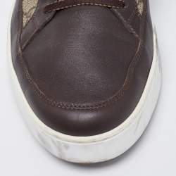 Gucci Beige/Brown GG Supreme Canvas And Leather Low Top Sneakers Size 43.5