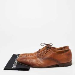 Gucci Brown Leather Lace Up Oxfords Size 45