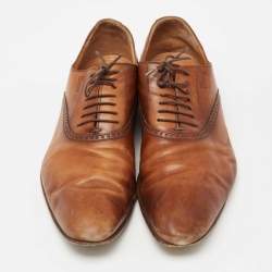 Gucci Brown Leather Lace Up Oxfords Size 45