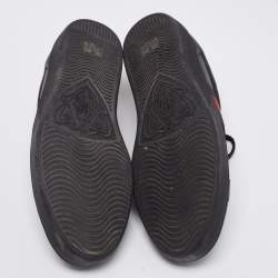 Gucci Black Leather Web Ace Sneakers Size 44.5
