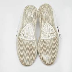 Pre Owned Gucci White Leather Blind For Love Patch Ace Low Top Sneakers Size 39