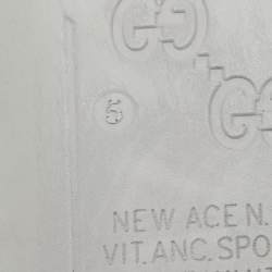 Pre Owned Gucci Silver Patent Leather Ace GG Ghost Sneakers Size 40