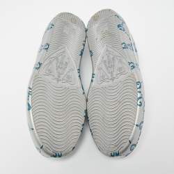 Pre Owned Gucci Silver Patent Leather Ace GG Ghost Sneakers Size 40