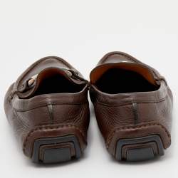 Pre Owned حذاء لوفرز غوتشي سليب أون جلد بني مقاس 41.5