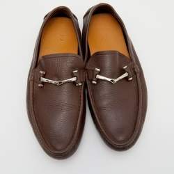 Pre Owned حذاء لوفرز غوتشي سليب أون جلد بني مقاس 41.5