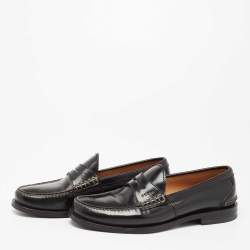Gucci Black Leather Penny Loafers Size 41