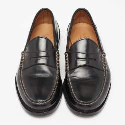 Gucci Black Leather Penny Loafers Size 41