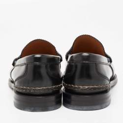 Gucci Black Leather Penny Loafers Size 41