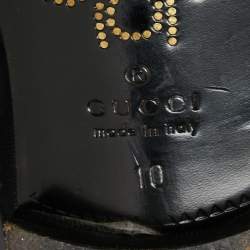 Pre Owned Gucci Black Leather Cut Out Brogue Loafers  Size 44