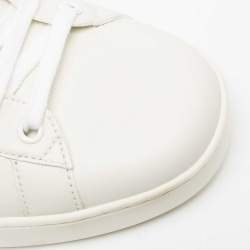 Pre Owned حذاء رياضي غوتشي أيس جلد أبيض حرف جي متشابك عنق منخفض مقاس43