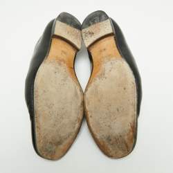 Pre Owned Gucci Black Leather Horsebit Slip On Loafers Size 43.5