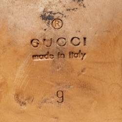 Pre Owned Gucci Brown/Black Leather Horsebit Loafers Size 43