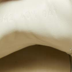 Pre Owned حذاء رياضي غوتشي أيس جلد أيبض عنق منخفض تطريز نحلة مقاس 40.5