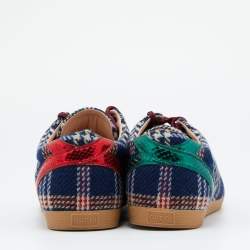 Gucci Blue Wool Metropolitan Tartan Sneakers Size 42.5