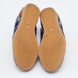 Gucci Blue Wool Metropolitan Tartan Sneakers Size 42.5