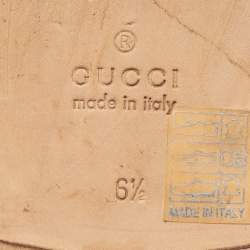 Pre Owned Gucci Tan Leather Ankle Strap Espadrille Sandals Size 40.5