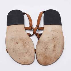 مملوكة مسبقًا صندل غوتشي جلد بني فتحة كعب مقاس 40