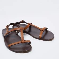 مملوكة مسبقًا صندل غوتشي جلد بني فتحة كعب مقاس 40