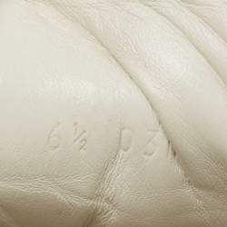 مملوكة مسبقًا Gucci White/Navy Blue Leather Interlocking G Low Top Sneakers SIze 40.5