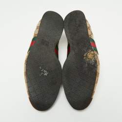 Gucci Brown/Beige GG Canvas and Suede Web Low Top Sneakers Size 44