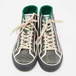 Pre Owned Gucci Grey Nylon Tennis 1977 High Top Sneakers Size 42 